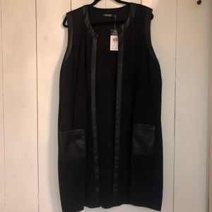 NWT Ralph Lauren Black Long Sleeveless Cardigan